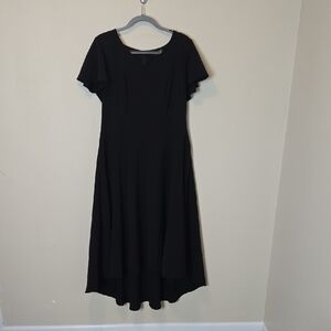 Lane Bryant Black Flutter Sleeve High Low A-Line Dress Size 14